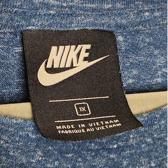 Nike Lightweight Crop Sweatshirt Long Sleeve 1X Blue Heathered Cropped - Picture 2 of 3